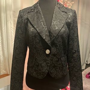 Black Blazer Bisou Bisou beautiful design all over with Rhinestone button Size M